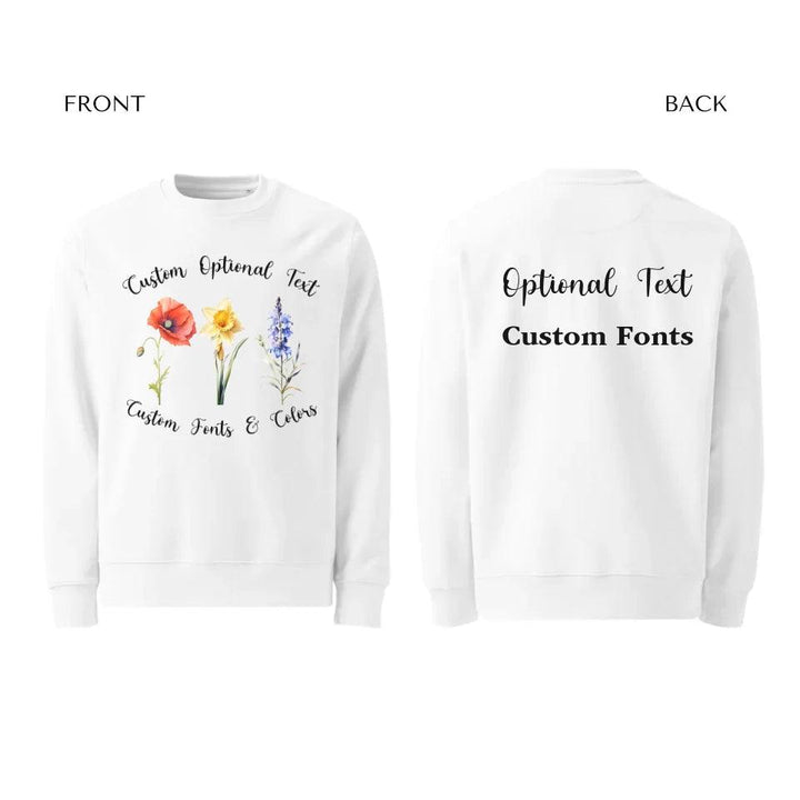 Custom Watercolor 3 Birth Month Flowers Sweatshirt & Hoodie - ART-SWH247 - ARTFULANE