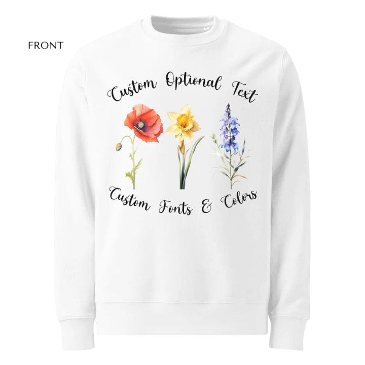 Custom Watercolor 3 Birth Month Flowers Sweatshirt & Hoodie - ART-SWH247 - ARTFULANE