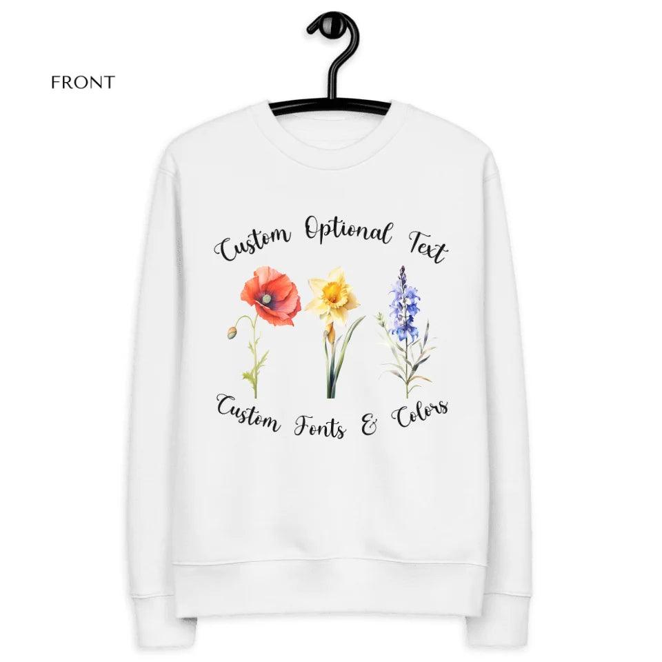 Custom Watercolor 3 Birth Month Flowers Sweatshirt & Hoodie - ART-SWH247 - ARTFULANE