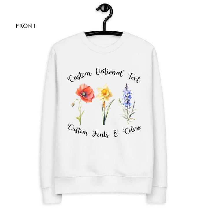 Custom Watercolor 3 Birth Month Flowers Sweatshirt & Hoodie - ART-SWH247 - ARTFULANE