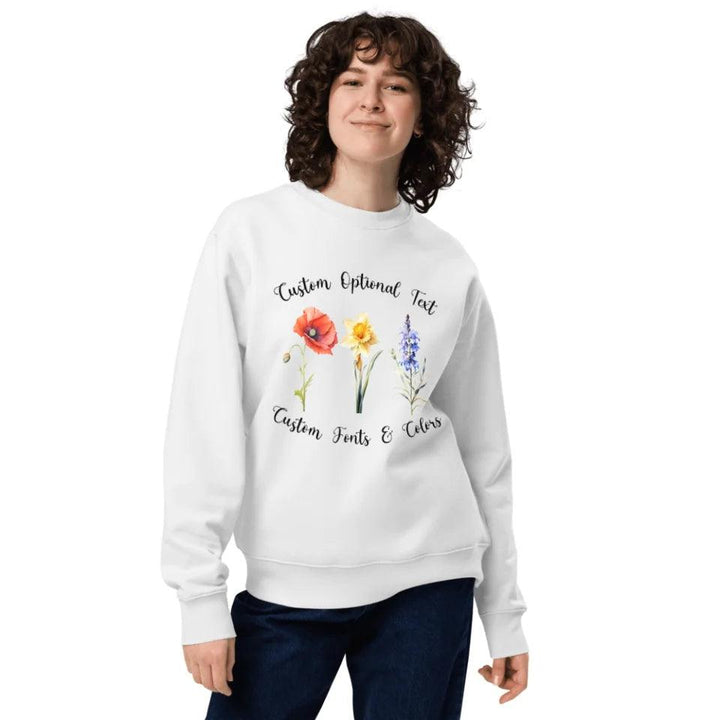 Custom Watercolor 3 Birth Month Flowers Sweatshirt & Hoodie - ART-SWH247 - ARTFULANE