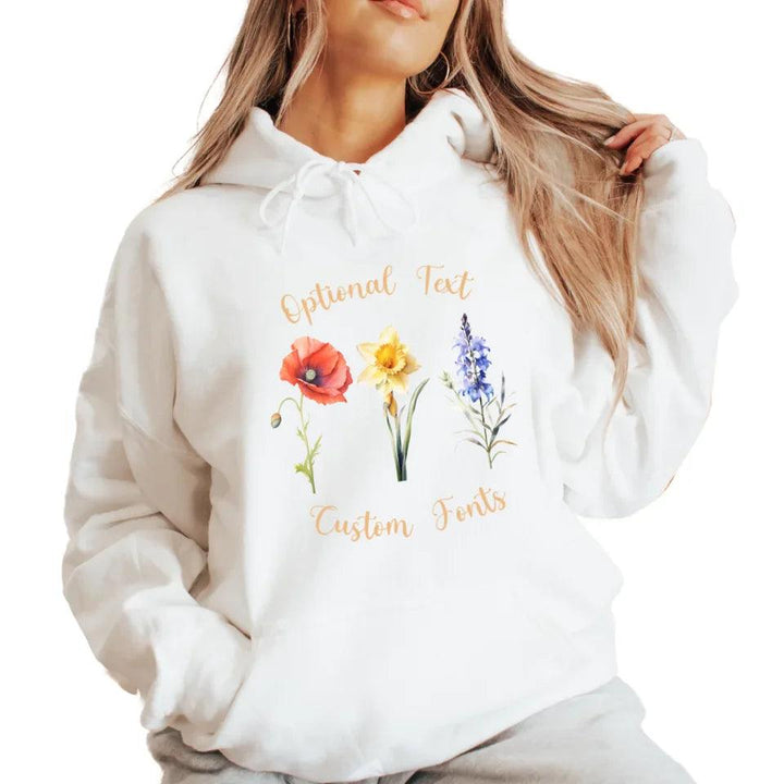 Custom Watercolor 3 Birth Month Flowers Sweatshirt & Hoodie - ART-SWH247 - ARTFULANE