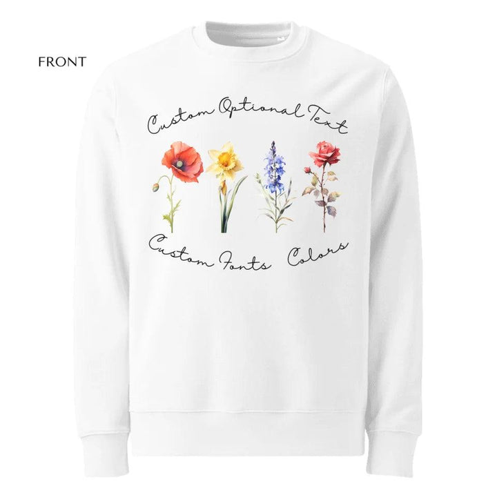 Custom Watercolor 4 Birth Month Flowers Sweatshirt & Hoodie - ART-SWH248 - ARTFULANE