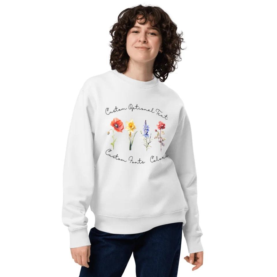 Custom Watercolor 4 Birth Month Flowers Sweatshirt & Hoodie - ART-SWH248 - ARTFULANE