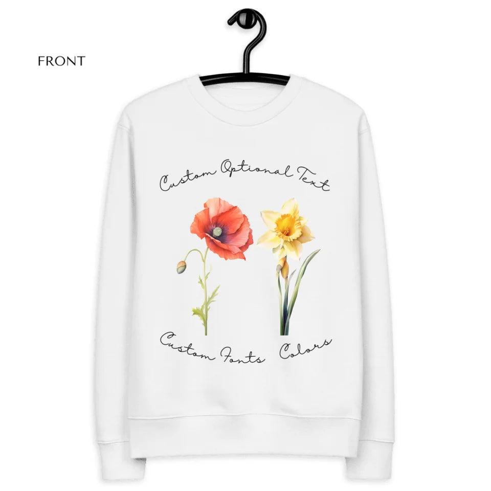 Custom Watercolor 2 Birth Month Flowers Sweatshirt & Hoodie - ART-SWH249 - ARTFULANE