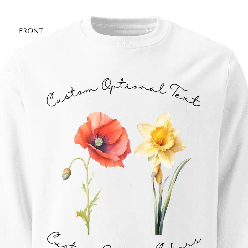 Custom Watercolor 2 Birth Month Flowers Sweatshirt & Hoodie - ART-SWH249 - ARTFULANE