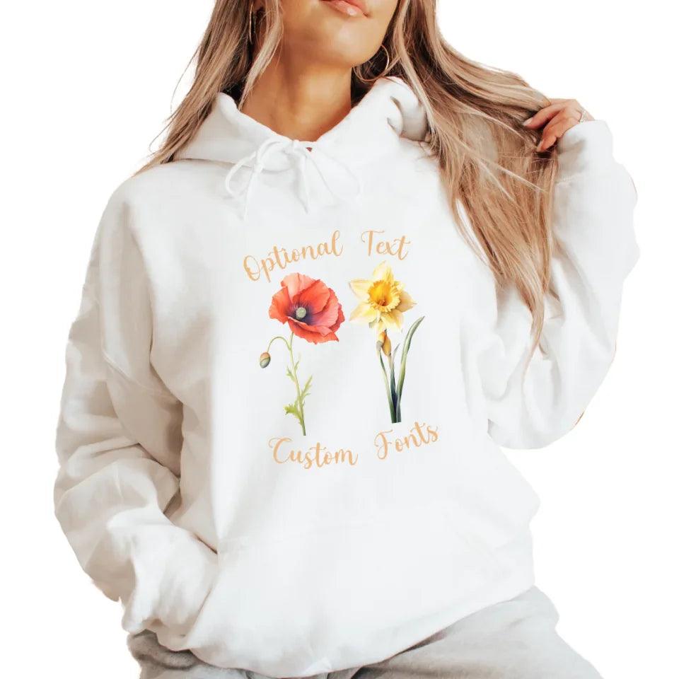 Custom Watercolor 2 Birth Month Flowers Sweatshirt & Hoodie - ART-SWH249 - ARTFULANE