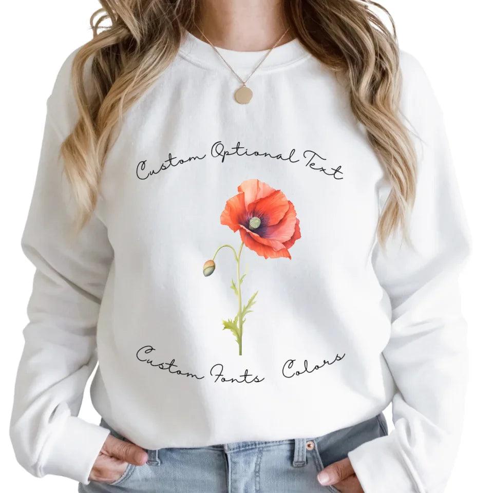 Custom Watercolor Birth Month Flower Sweatshirt & Hoodie - ART-SWH250 - ARTFULANE