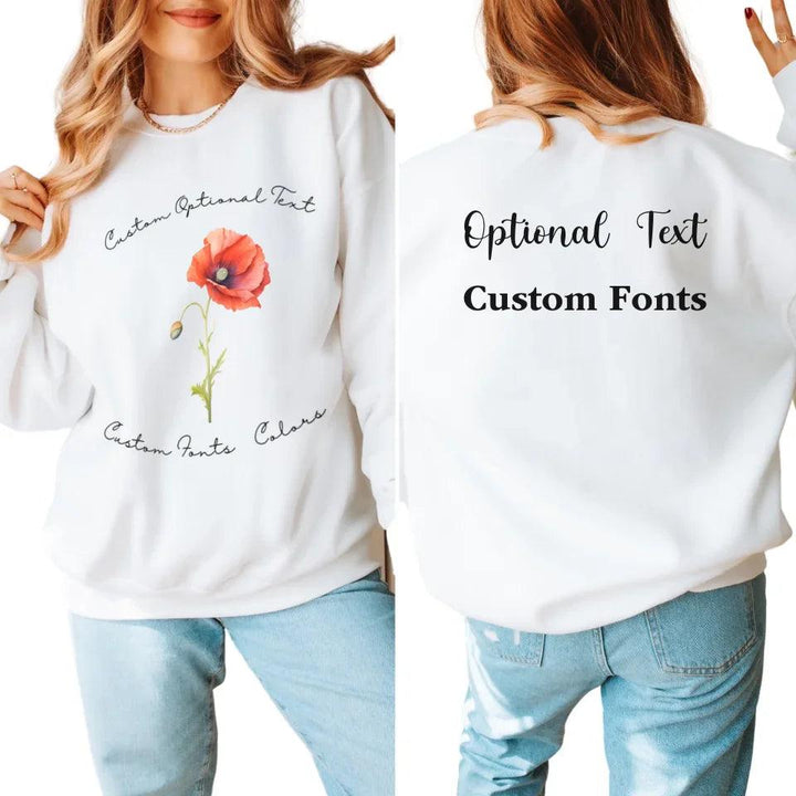 Custom Watercolor Birth Month Flower Sweatshirt & Hoodie - ART-SWH250 - ARTFULANE