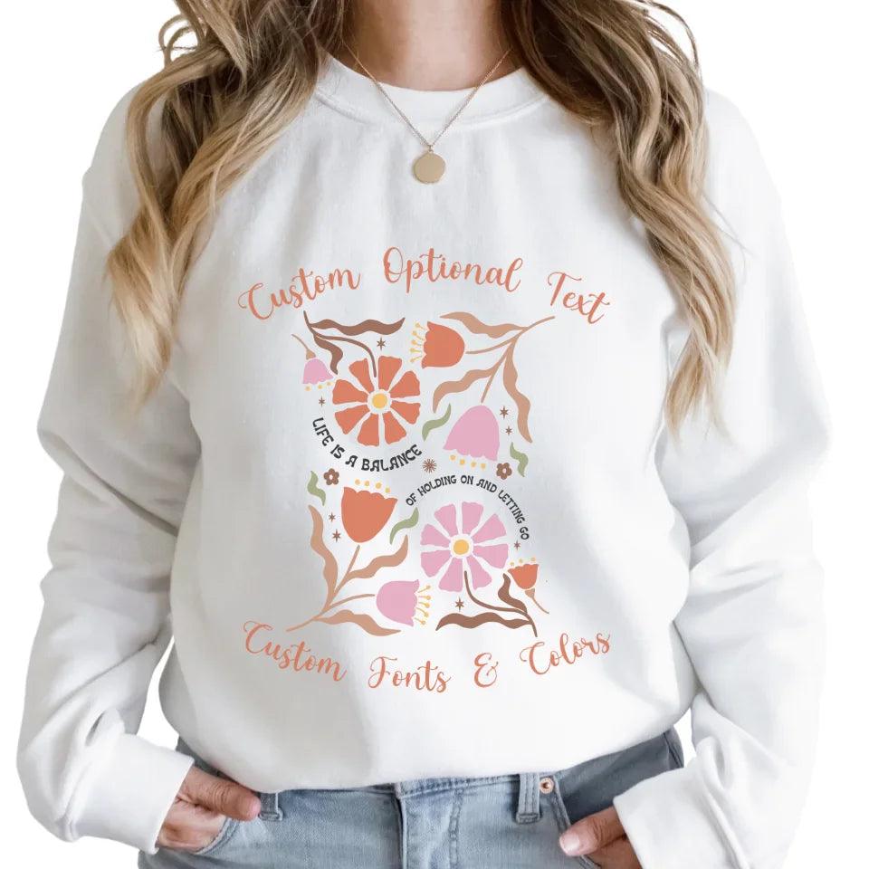 Custom Boho Retro Flowers Sweatshirt & Hoodie - ART-SWH251 - ARTFULANE