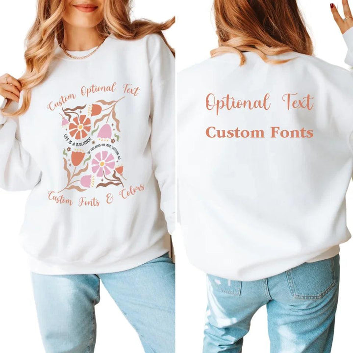 Custom Boho Retro Flowers Sweatshirt & Hoodie - ART-SWH251 - ARTFULANE