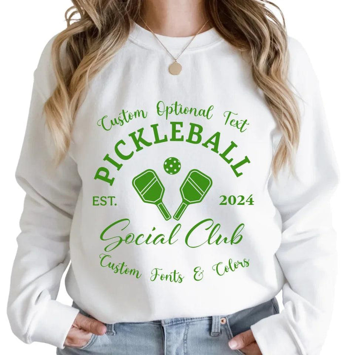 Custom Pickleball Social Club Est Year Sweatshirt & Hoodie - ART-SWH253 - ARTFULANE