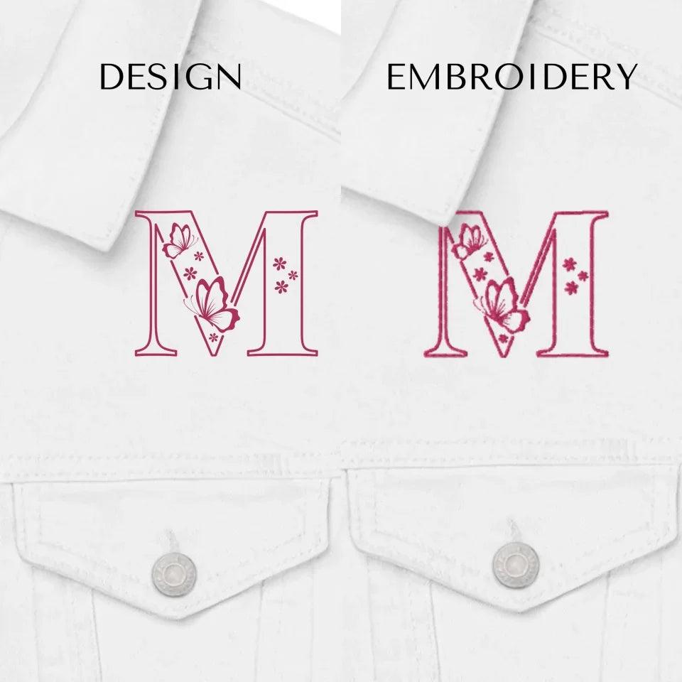 Custom Embroidered Butterfly Initial Jacket - ART-JKT259 - ARTFULANE