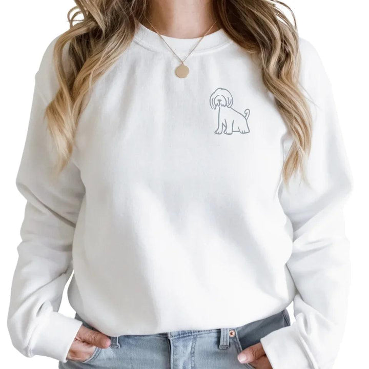 Custom Embroidered Dog Line Art Sweatshirt & Hoodie - ART-SWH298 - ARTFULANE