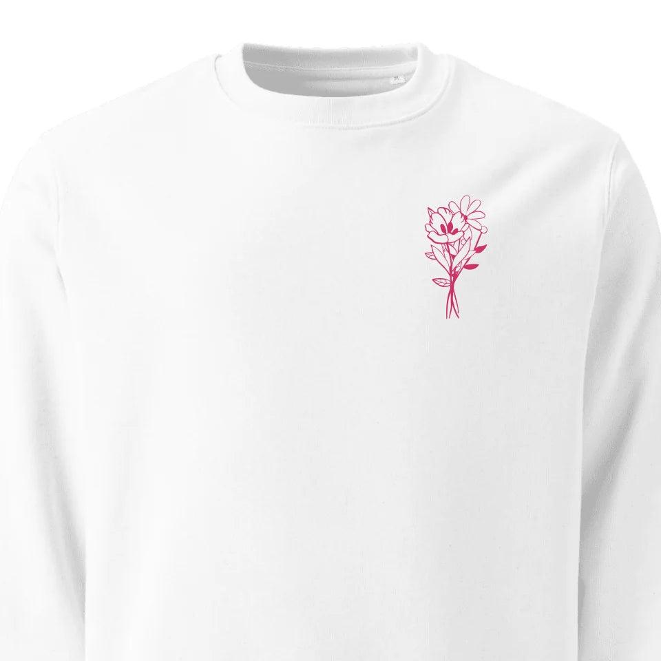 Custom Embroidered Bunch of Flowers Line Art Sweatshirt & Hoodie - ART-SWH303 - ARTFULANE