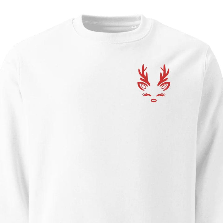 Custom Embroidered Christmas Reindeer Line Art Sweatshirt & Hoodie - ART-SWH304 - ARTFULANE