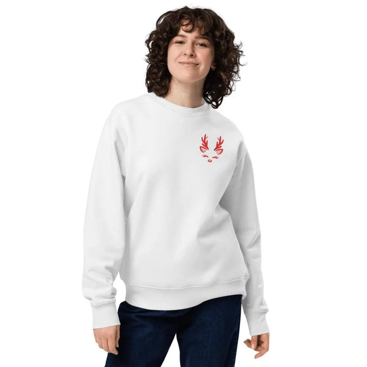 Custom Embroidered Christmas Reindeer Line Art Sweatshirt & Hoodie - ART-SWH304 - ARTFULANE