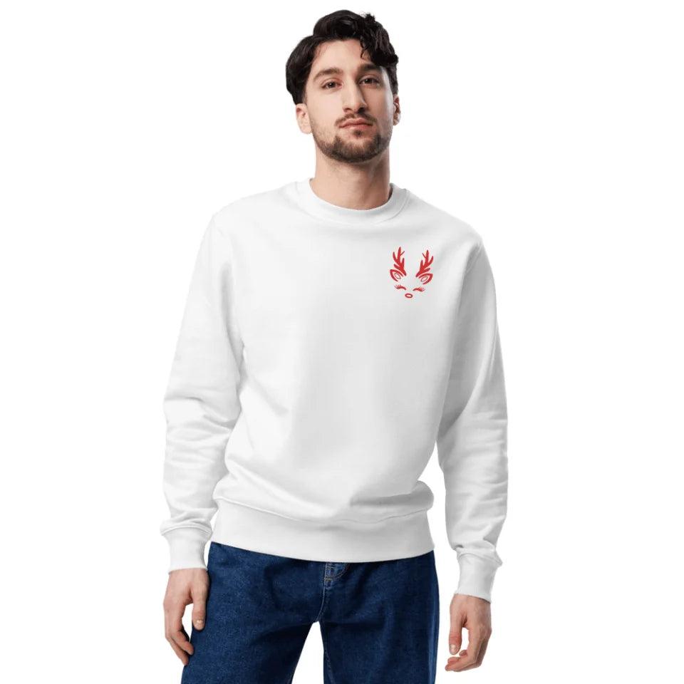 Custom Embroidered Christmas Reindeer Line Art Sweatshirt & Hoodie - ART-SWH304 - ARTFULANE