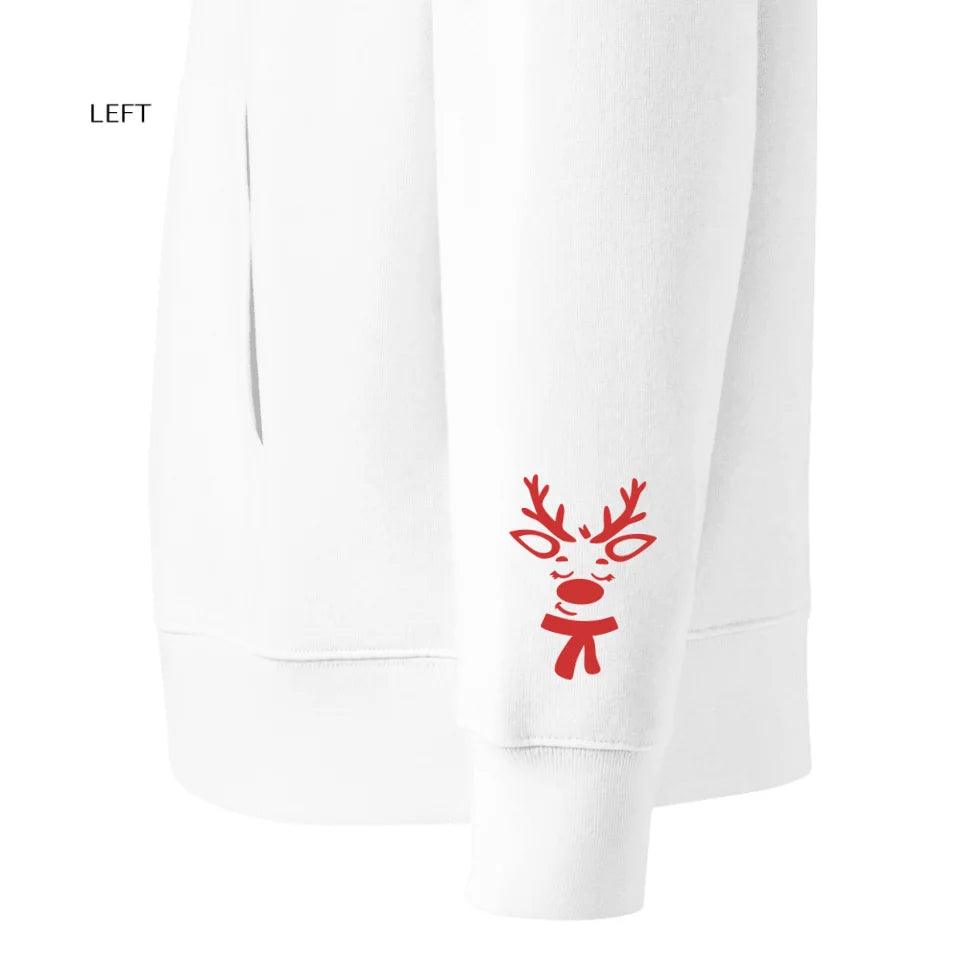 Custom Embroidered Christmas Reindeer Line Art Sweatshirt & Hoodie - ART-SWH304 - ARTFULANE