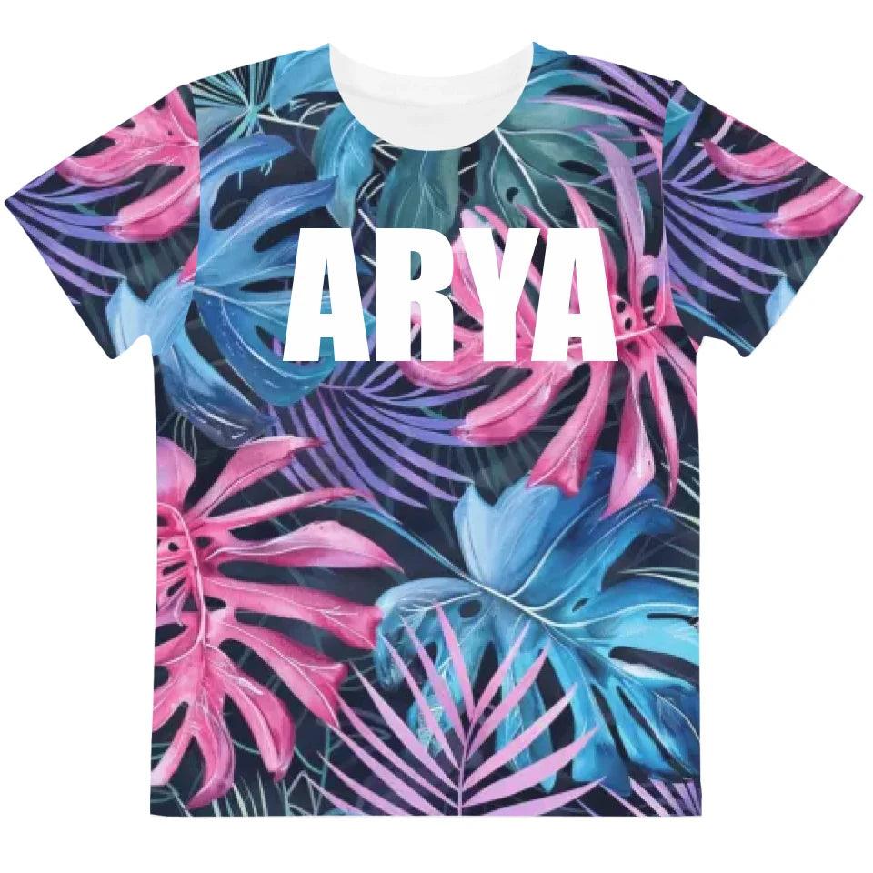 Custom Tropical Leaves T-Shirt - ART-TSH326 - ARTFULANE