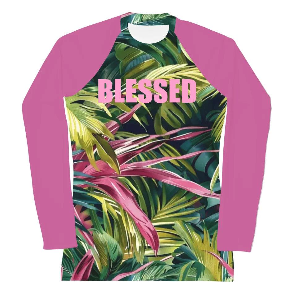 Custom Tropical Leaves Rash Guard - ART-RGD326 - ARTFULANE