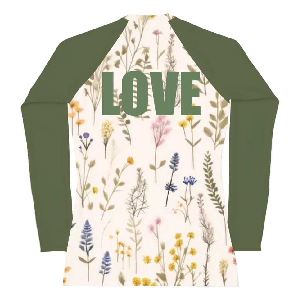 Custom Wildflowers Rash Guard - ART-RGD327 - ARTFULANE