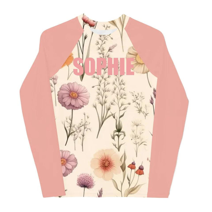 Custom Wildflowers Rash Guard - ART-RGD327 - ARTFULANE