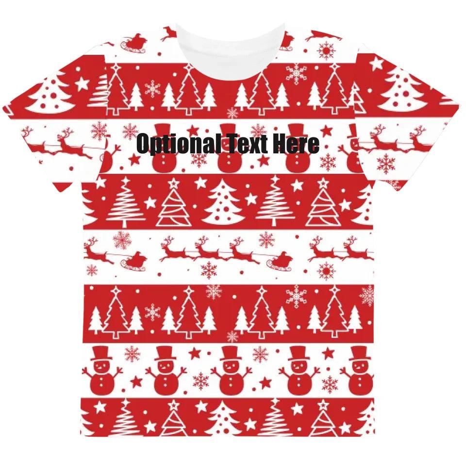 Custom Red Christmas T-Shirt - ART-TSH328 - ARTFULANE