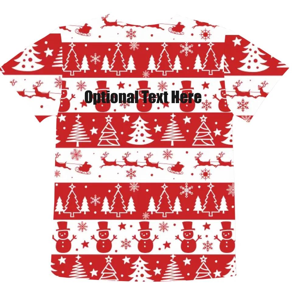 Custom Red Christmas T-Shirt - ART-TSH328 - ARTFULANE