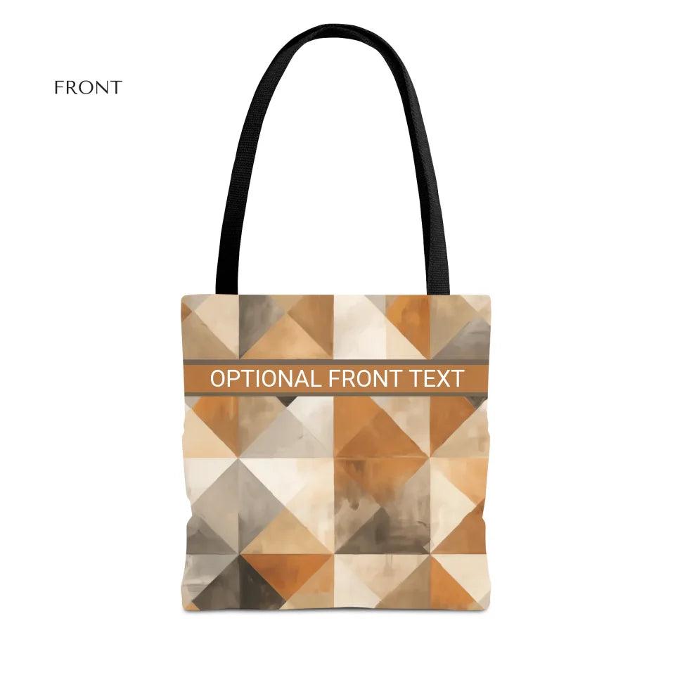 Custom Earthy Geometric Everyday Bag - ARTFULANE