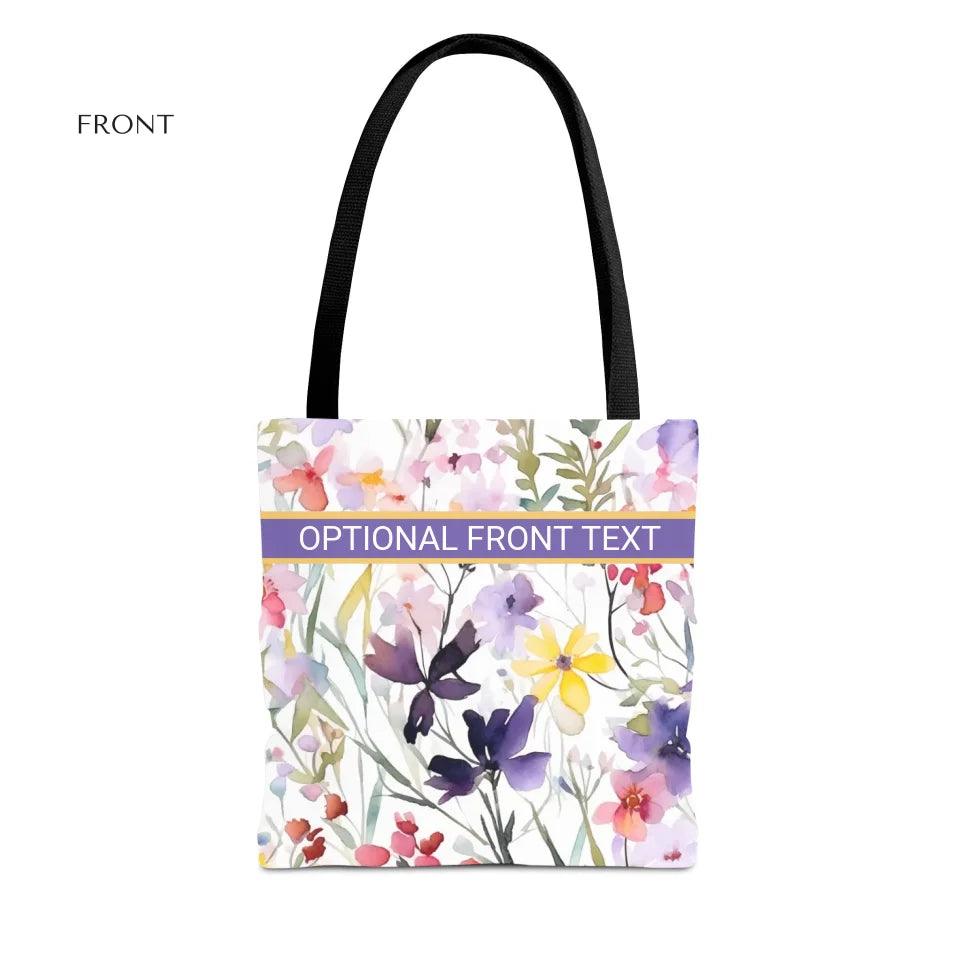 Custom Watercolor Loose Wildflowers Everyday Bags - ARTFULANE