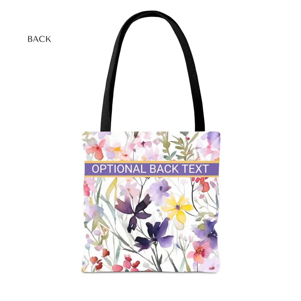 Custom Watercolor Loose Wildflowers Everyday Bags - ARTFULANE