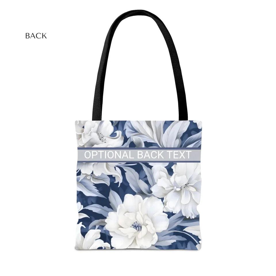 Custom Monochromatic Watercolor Floral Everyday Bags - ARTFULANE