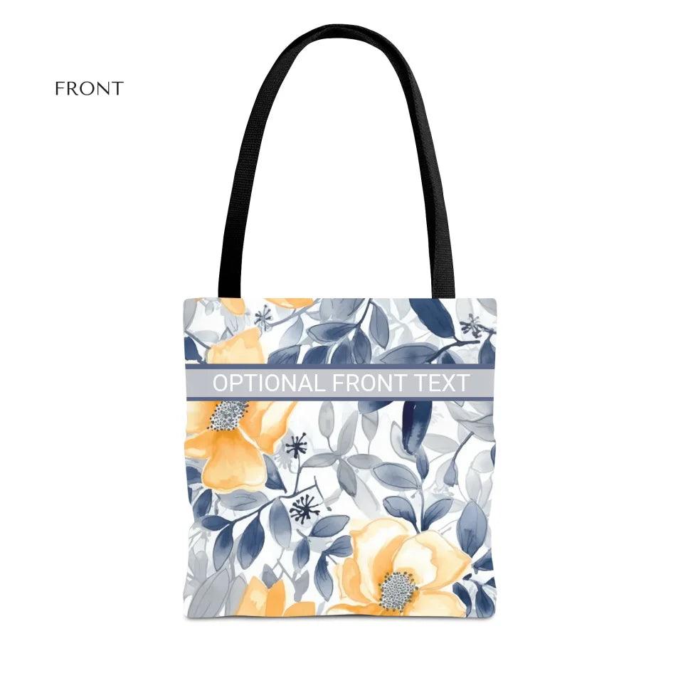 Custom Monochromatic Watercolor Floral Everyday Bags - ARTFULANE