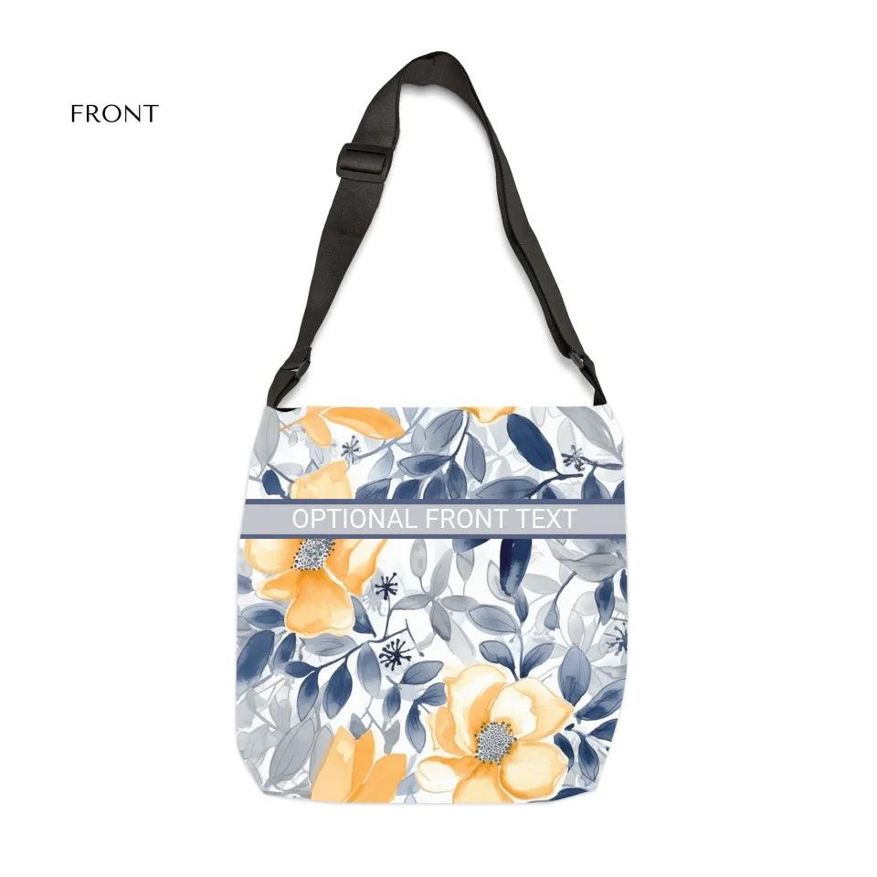 Custom Monochromatic Watercolor Floral Everyday Bags - ARTFULANE