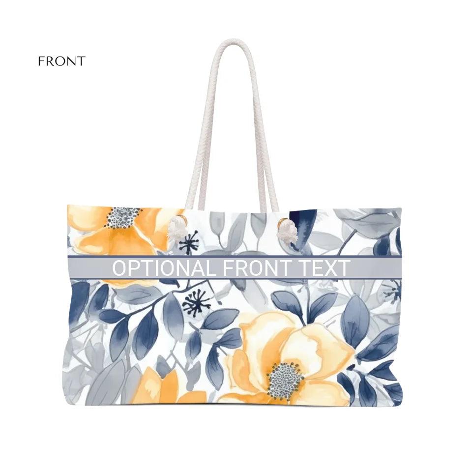 Custom Monochromatic Watercolor Floral Everyday Bags - ARTFULANE