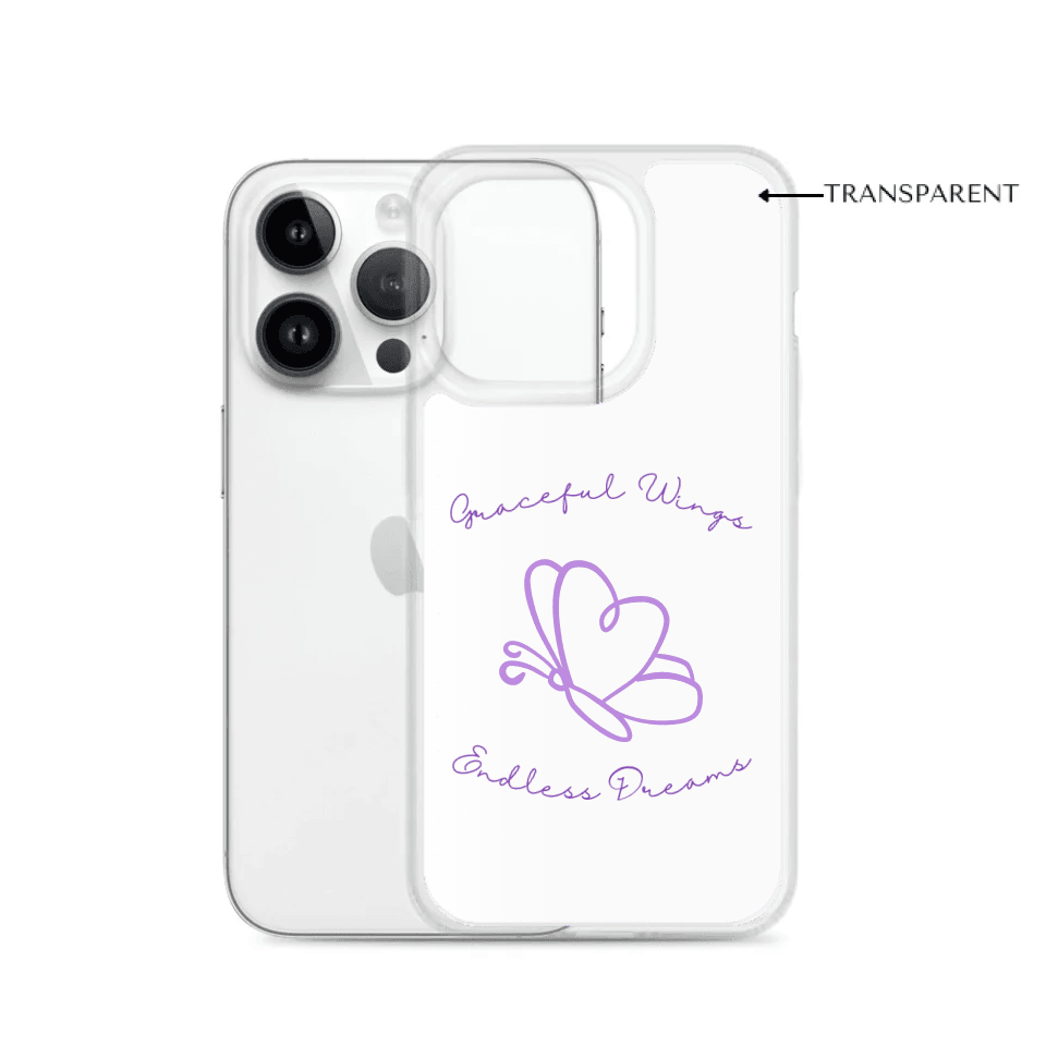 Custom Butterfly Line Art Clear iPhone Case - ARTFULANE