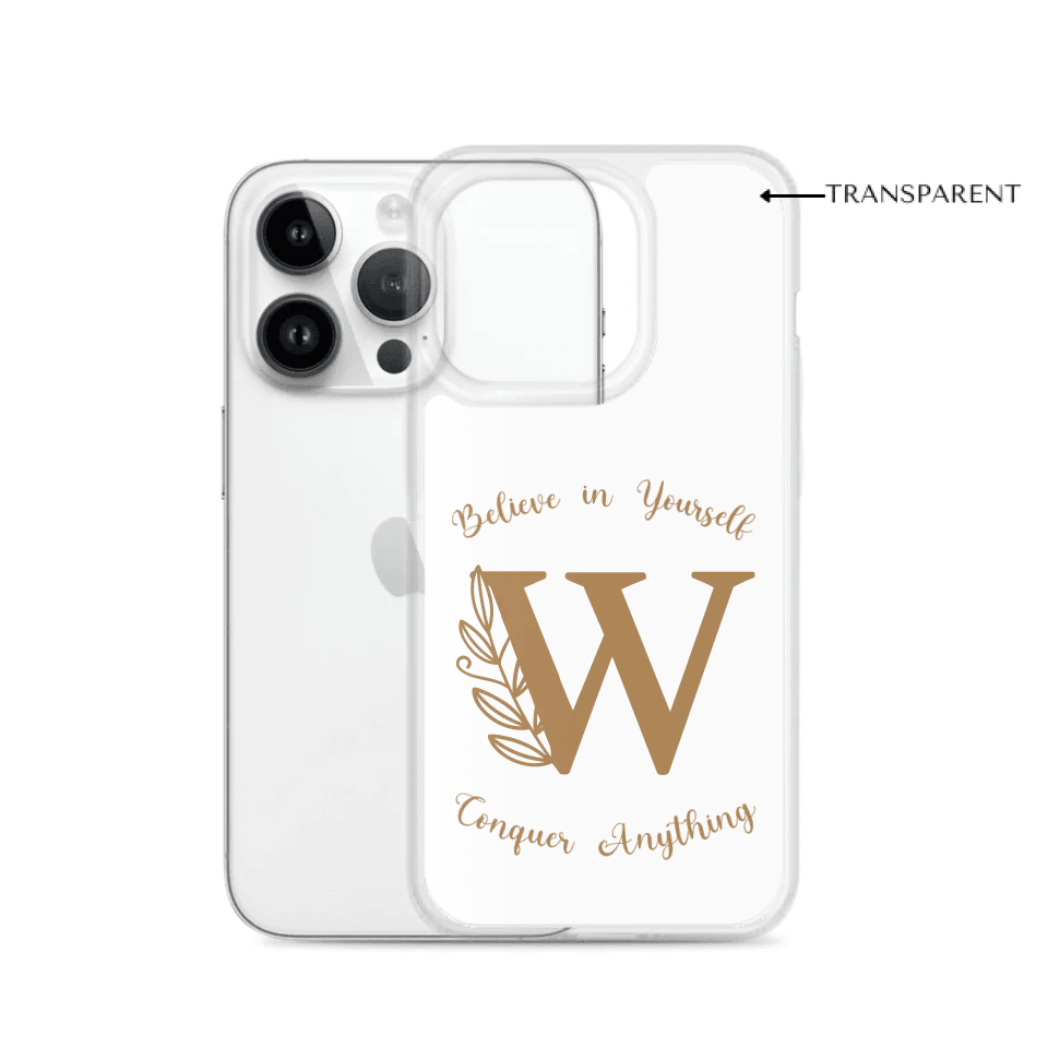 Custom Autumn Leaf Initial Clear iPhone Case - ARTFULANE