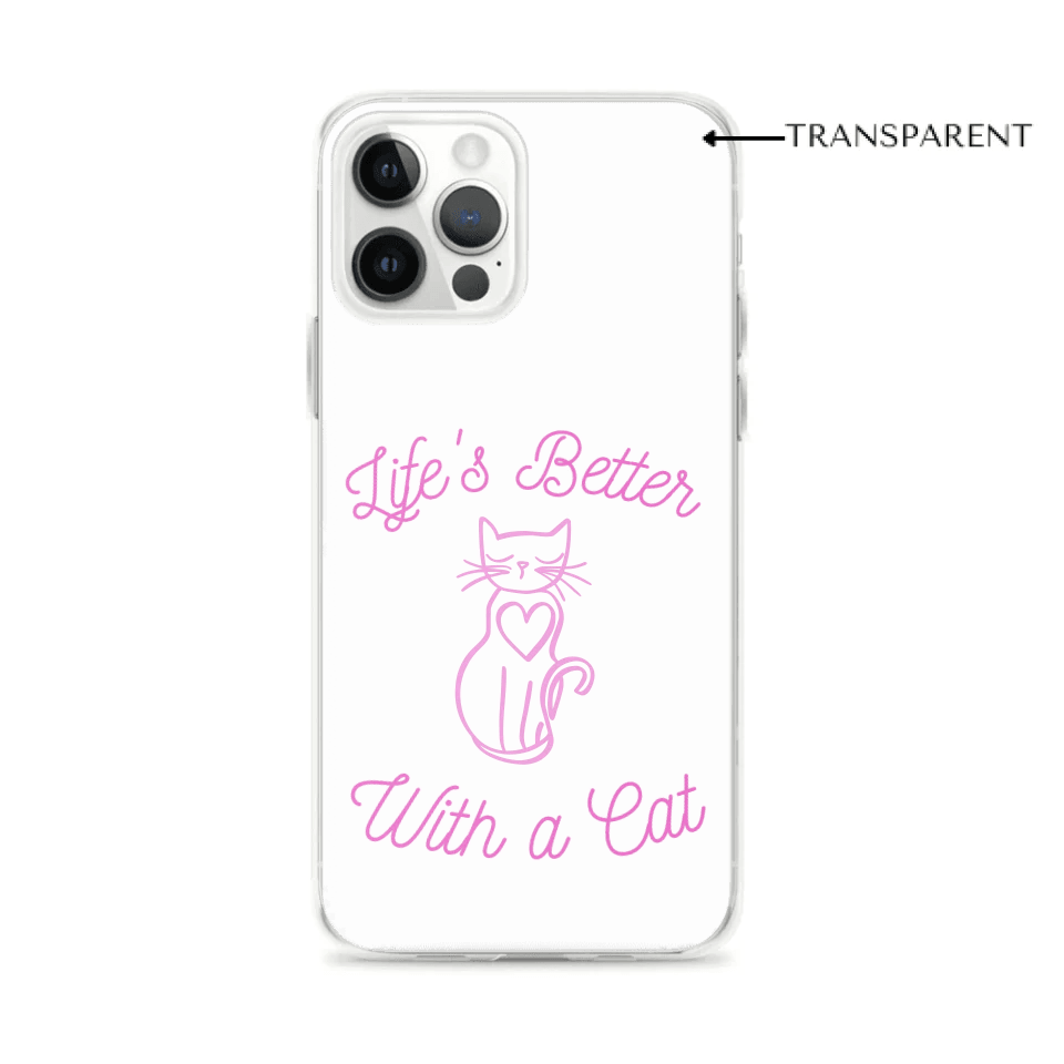 Custom Cat Line Art Clear iPhone Case - ARTFULANE