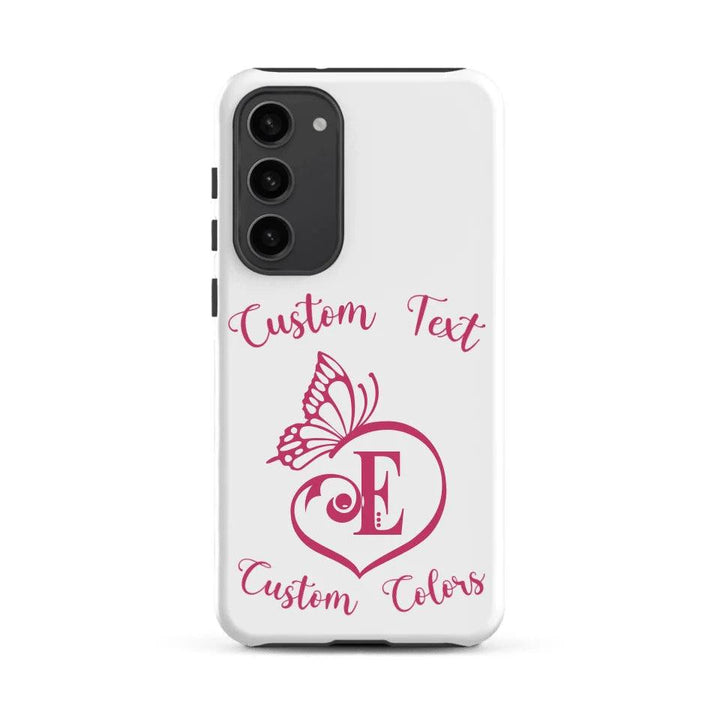 Custom Butterfly Love Initial Tough Phone Case - ARTFULANE