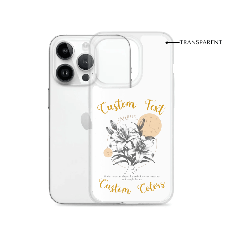 Custom Zodiac Birth Flower Clear iPhone Case - ARTFULANE