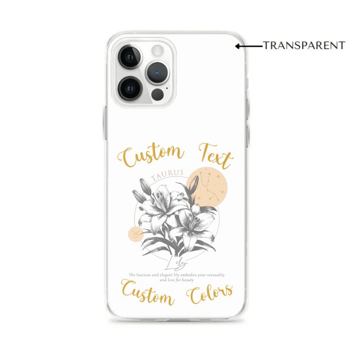 Custom Zodiac Birth Flower Clear iPhone Case - ARTFULANE