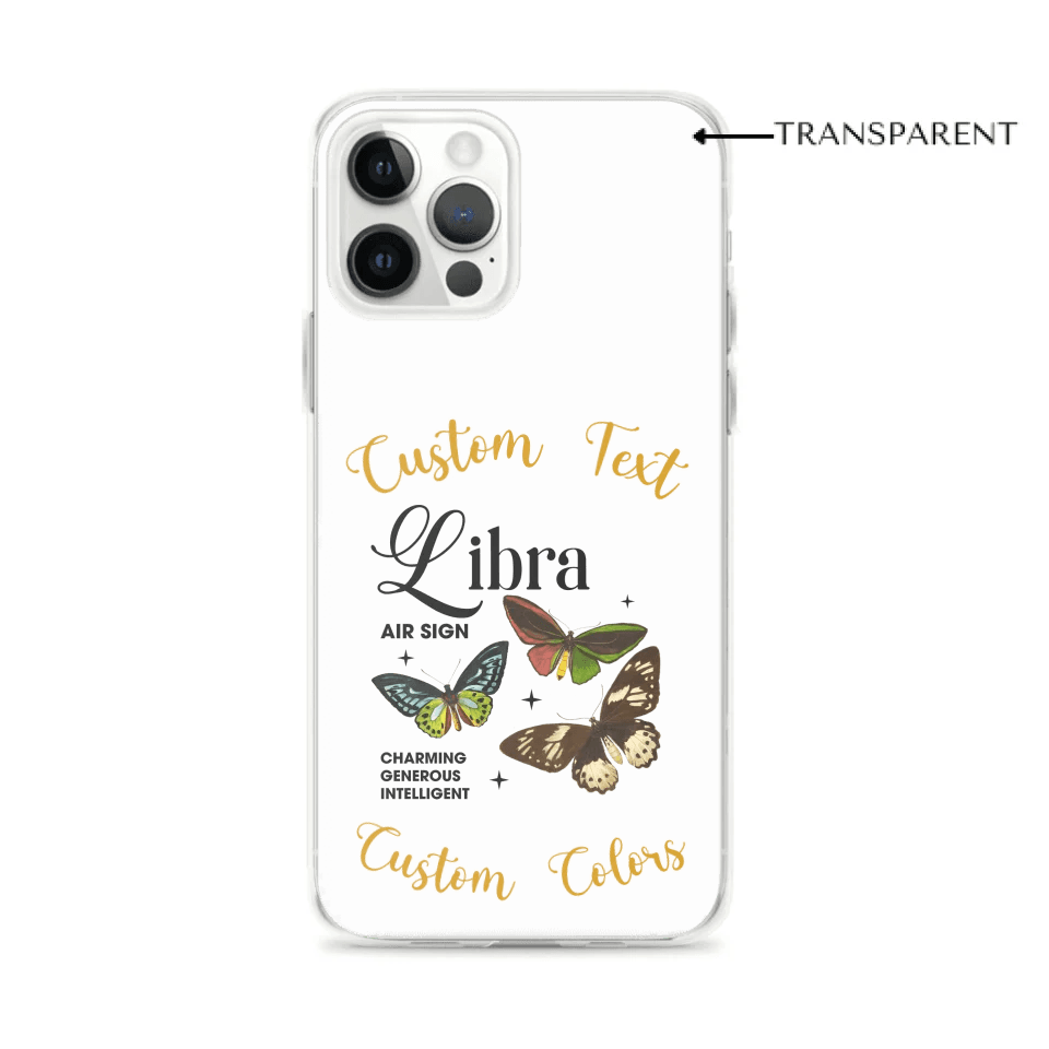 Custom Zodiac Butterflies Clear iPhone Case - ARTFULANE