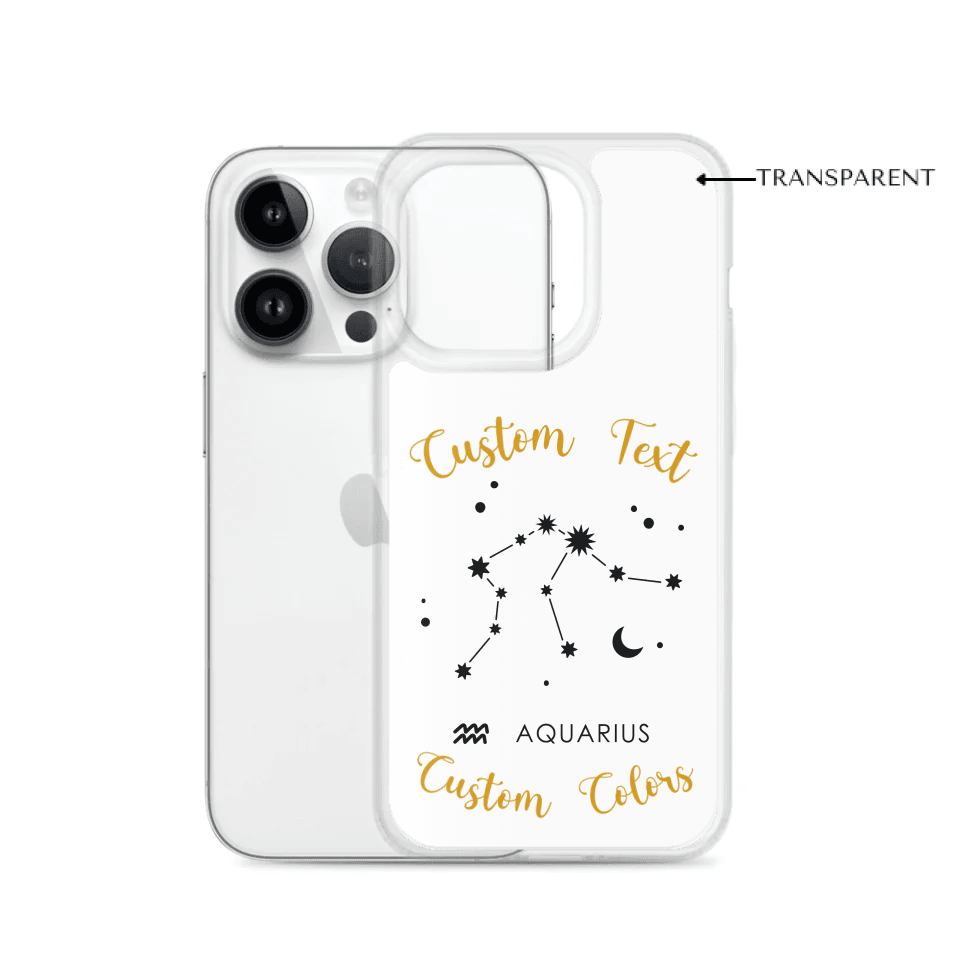 Custom Zodiac Constellation Clear Phone Case - ARTFULANE