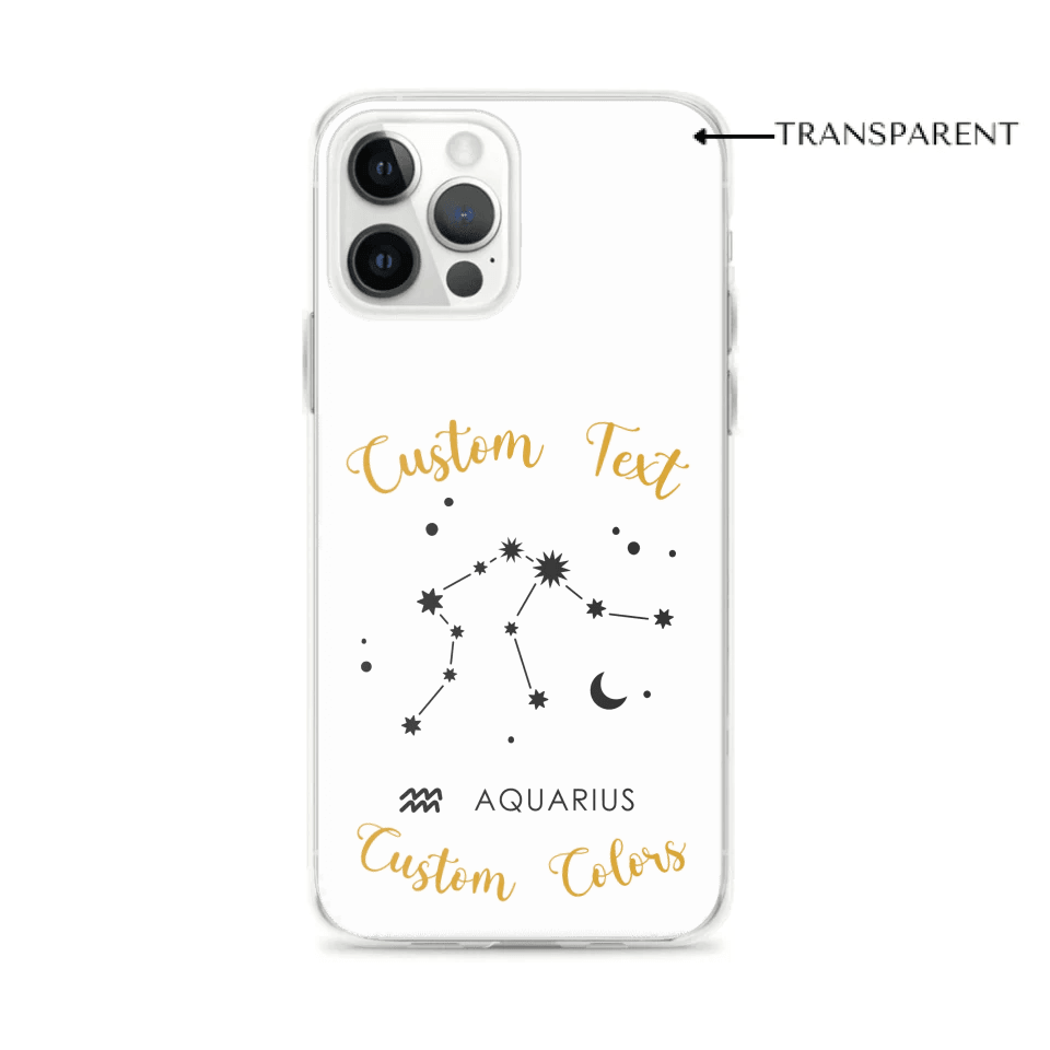 Custom Zodiac Constellation Clear Phone Case - ARTFULANE