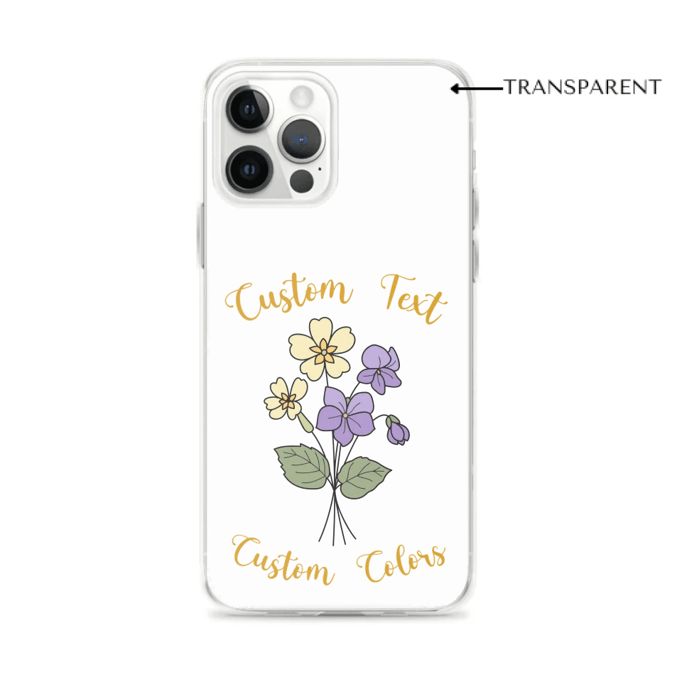 Custom Birth Month Flower Bouquet Clear Phone Case - ARTFULANE