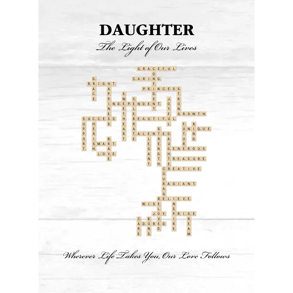 Custom Daughter Word Tile Blanket - ARTFULANE