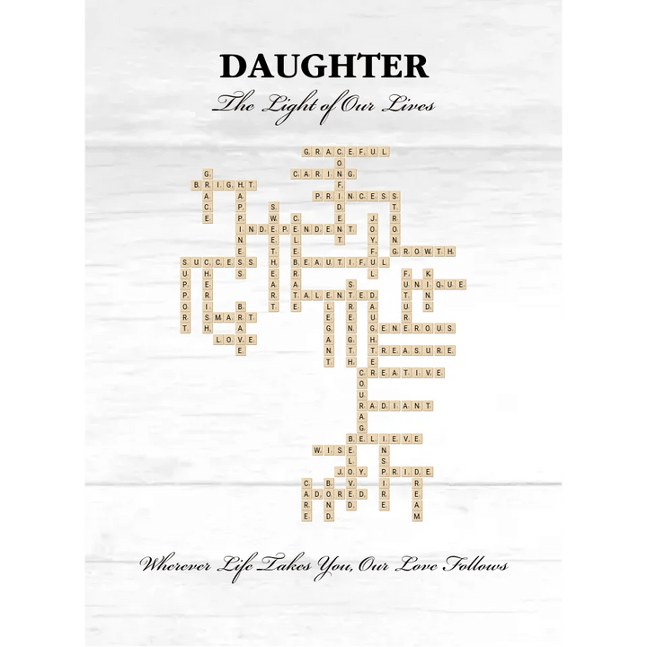 Custom Daughter Word Tile Blanket - ARTFULANE