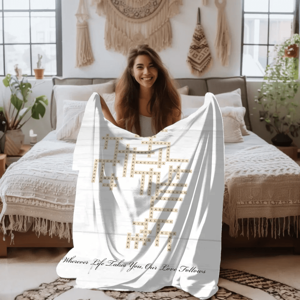 Custom Daughter Word Tile Blanket - ARTFULANE