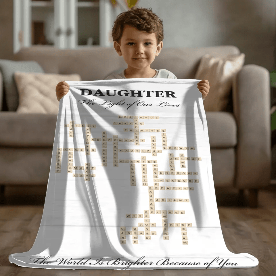 Custom Daughter Word Tile Blanket - ARTFULANE